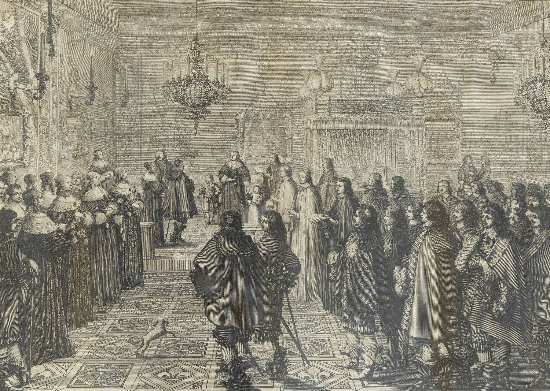 Abraham Bosse, {Mariage de Marie-Louise de Gonzague-Clèves et de Ladislas IV Vasa, roi de Pologne, 26 septembre 1645}