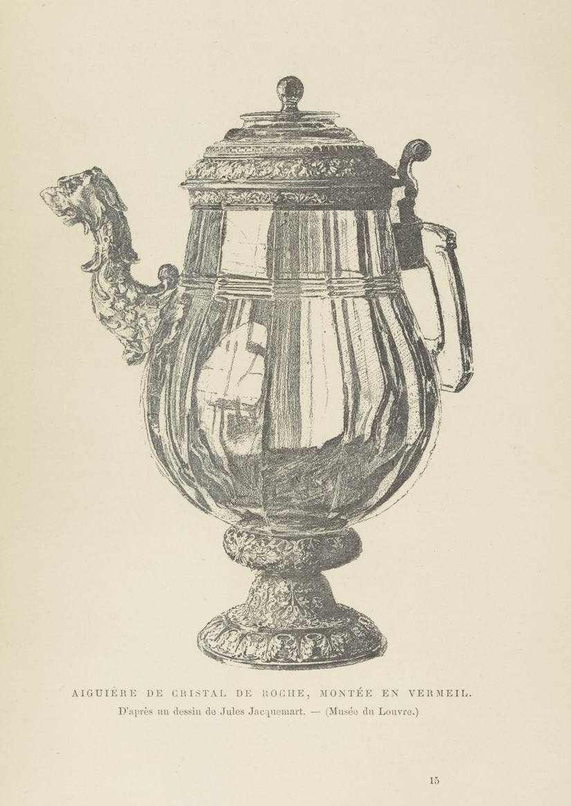 D'après Jules Jacquemart, {Aiguière de cristal de roche, montée en vermeil}