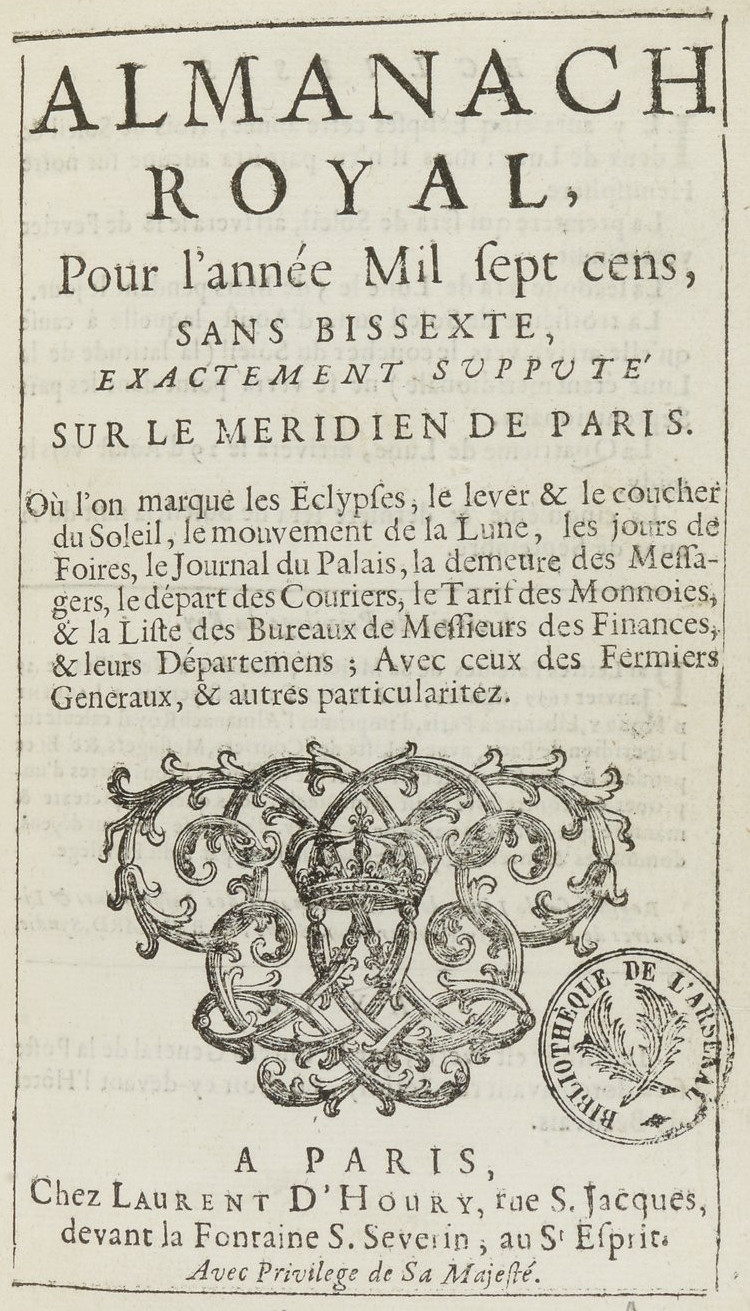 Page de titre de l'édition de 1700