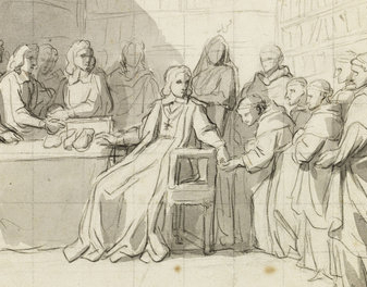 Charles Le Brun, {Le chancelier Séguier distribuant des pensions} (détail)